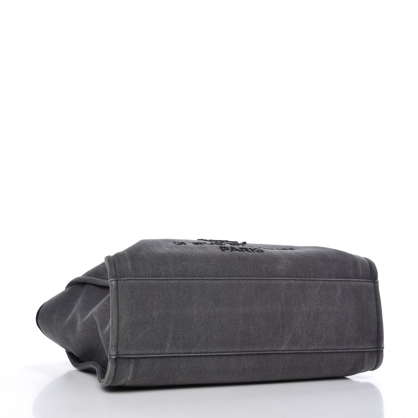 Canvas Sequin Large Deauville Tote Charcoal