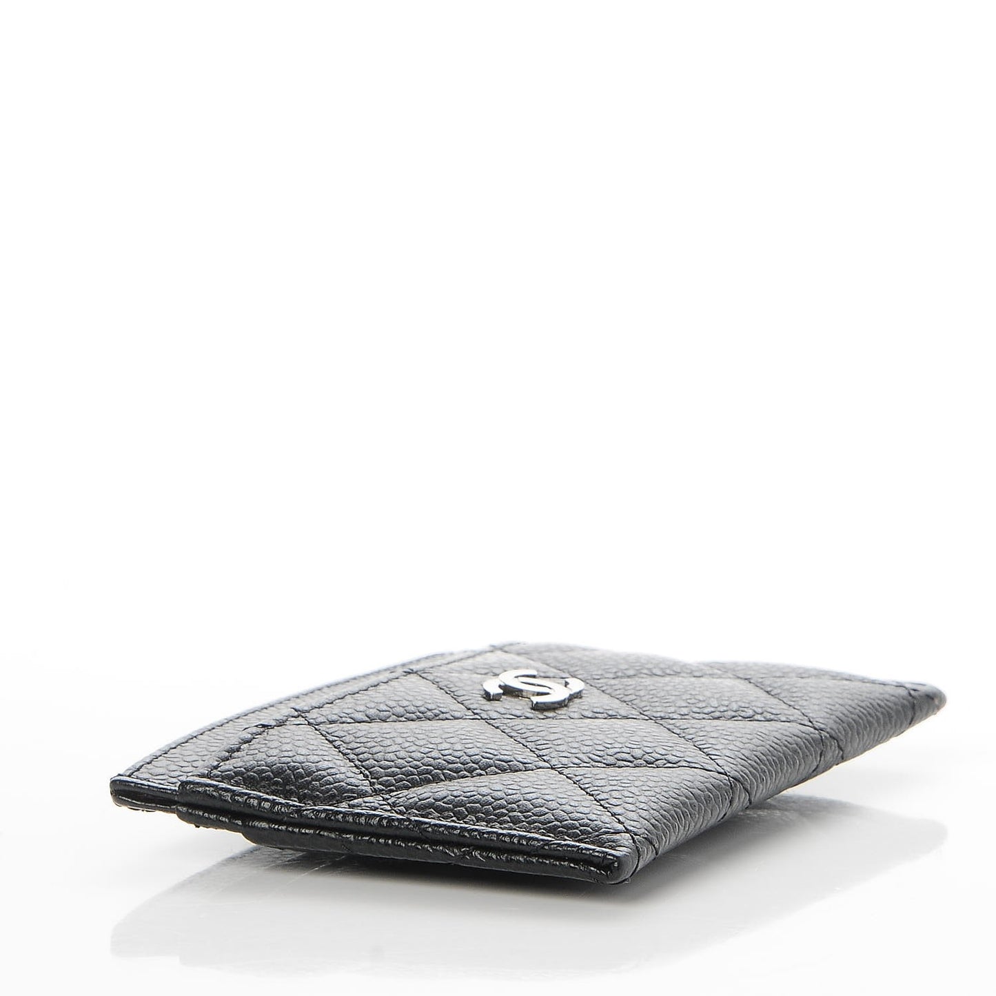 Caviar Quilted Card Holder Black