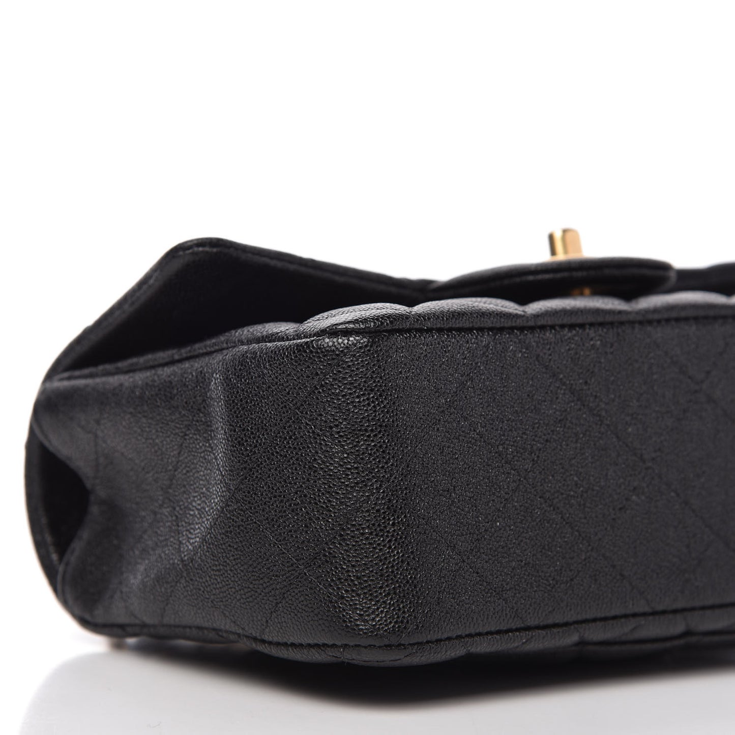 Caviar Quilted Mini Top Handle Rectangular Flap Black