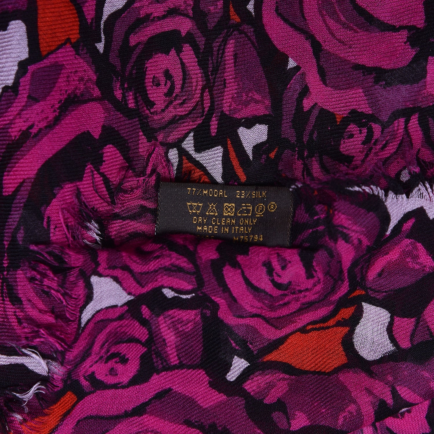 Louis Vuitton Modal Silk Rock'n'Roses Stole Berry 5 of 6