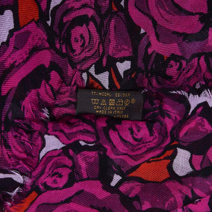 Louis Vuitton Modal Silk Rock'n'Roses Stole Berry 5 of 6