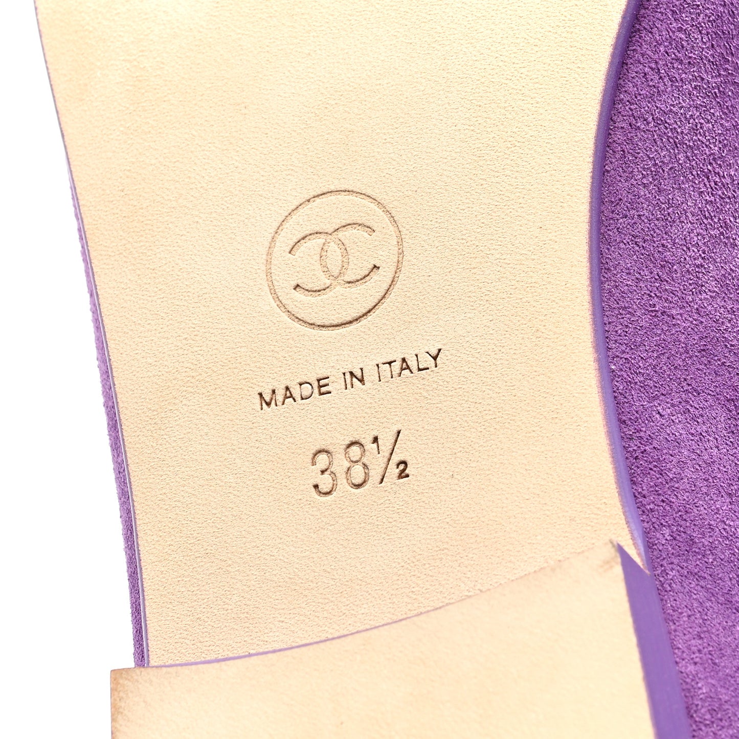 Suede Cap Toe CC Ballerina Flats 38.5 Purple Dark Purple