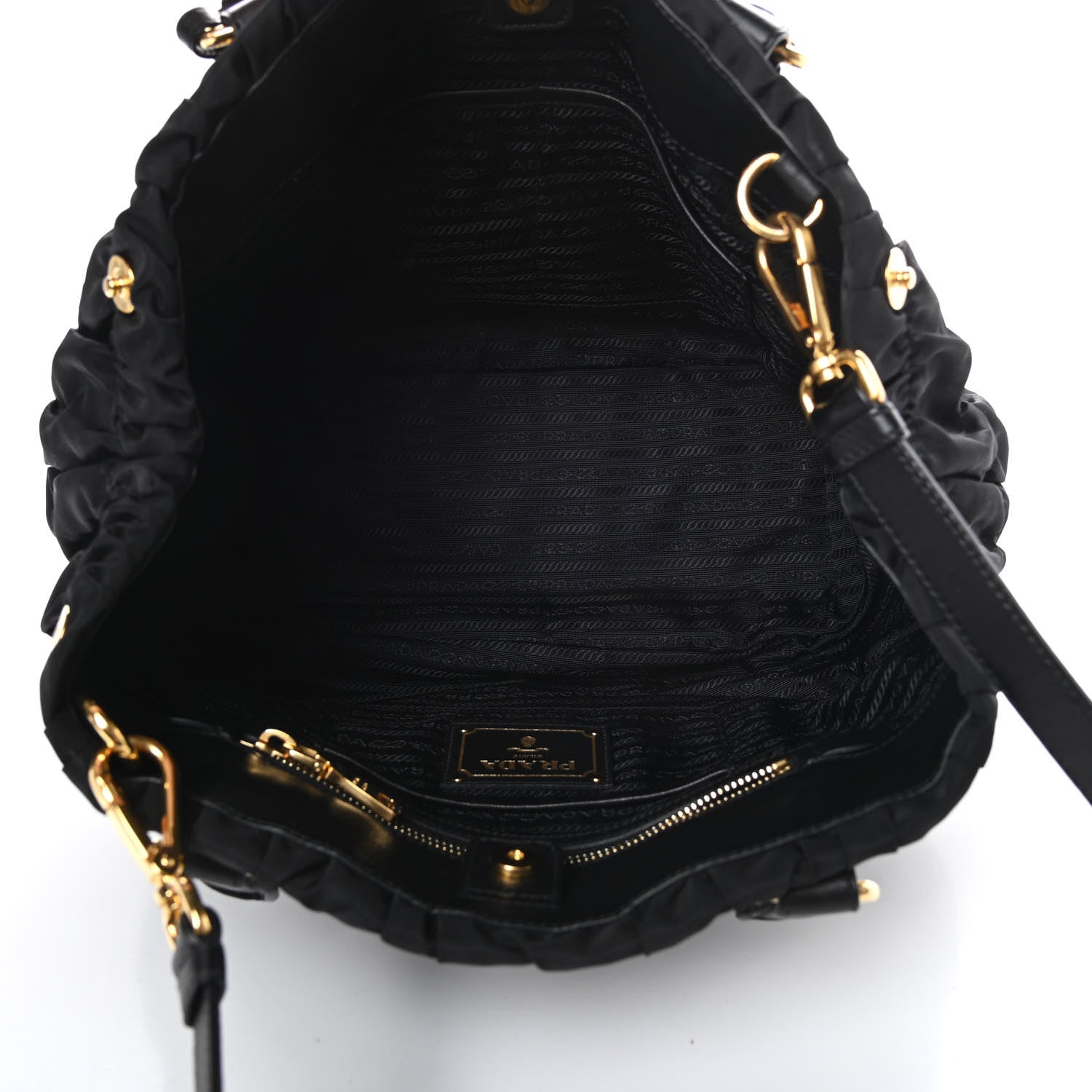 Prada Tessuto Nylon Gaufre Tote Black 5 of 10