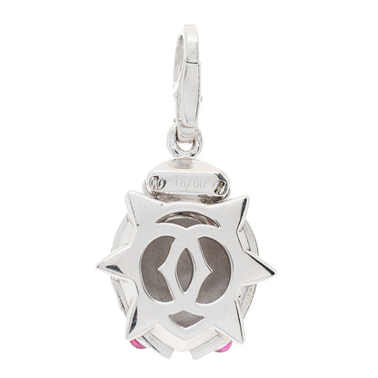 Cartier 18K White Gold Diamond Ruby Ladybug Charm 4 of 6