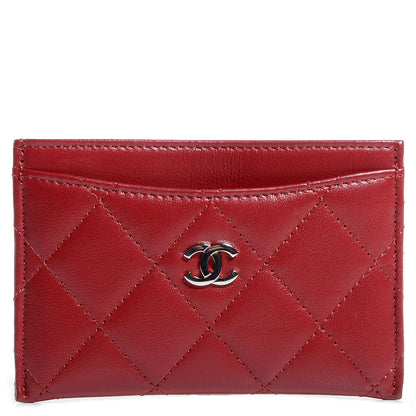 Chanel Lambskin Quilted Card Holder Red 1 of 8