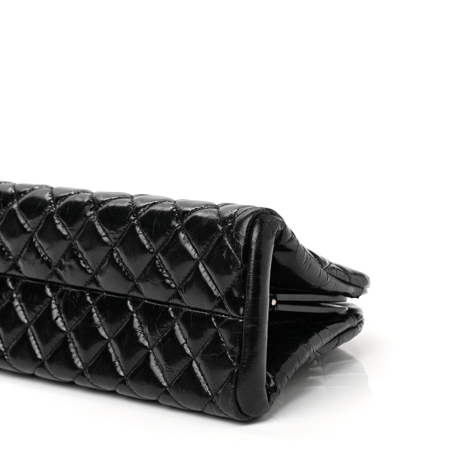 Patent Quilted Medium Just Mademoiselle Bowling Bag Black