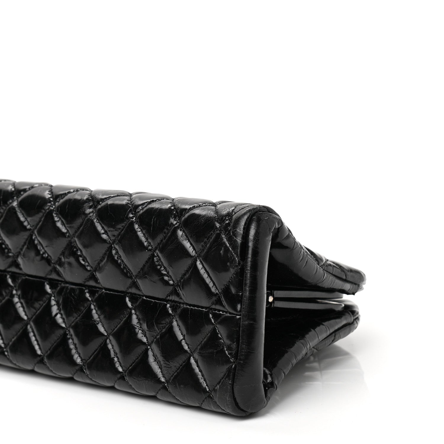 Chanel Patent Quilted Medium Just Mademoiselle Bowling Bag Black 12 of 12