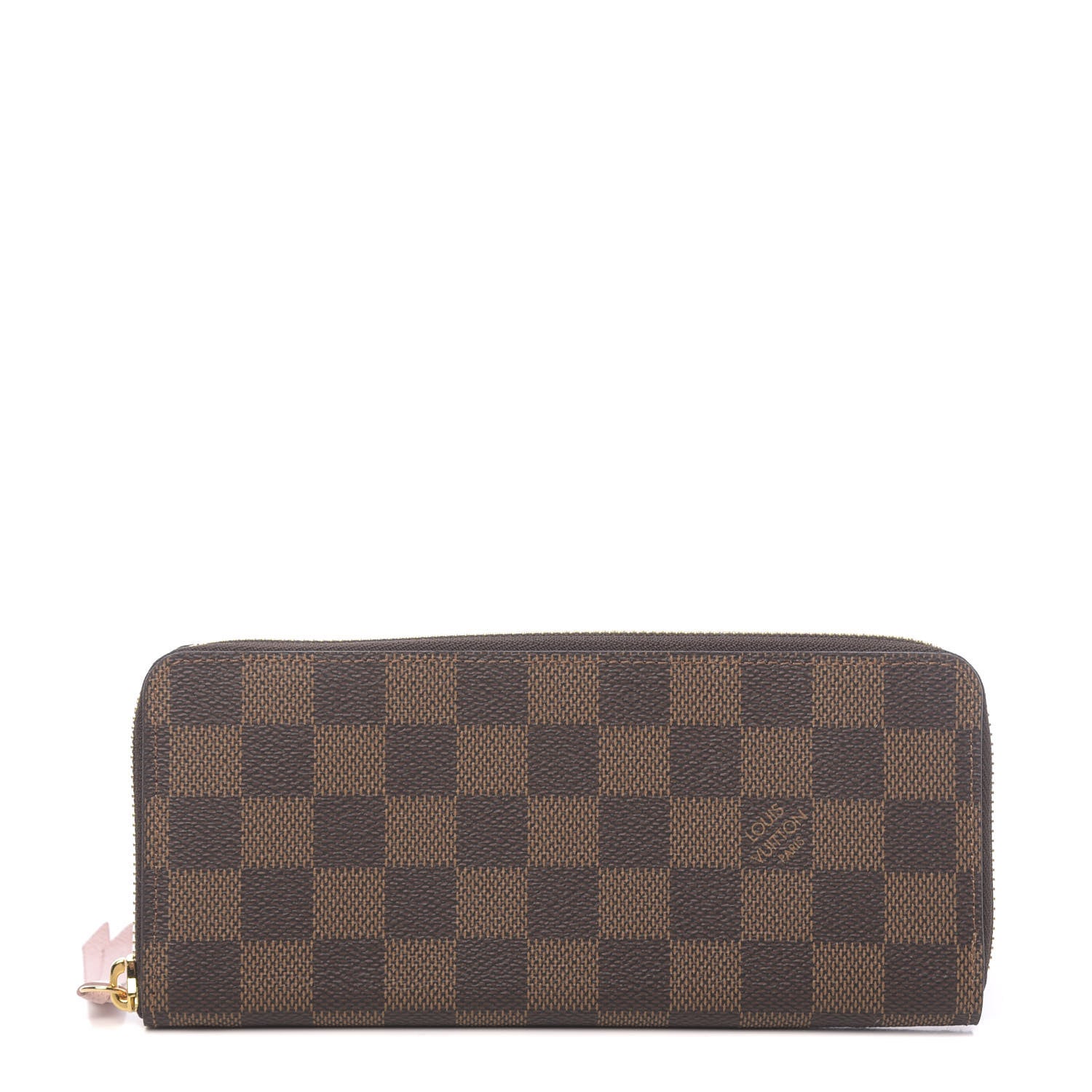 Louis Vuitton Damier Ebene Clemence Wallet Rose Ballerine 2 of 14