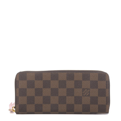 Louis Vuitton Damier Ebene Clemence Wallet Rose Ballerine 2 of 14