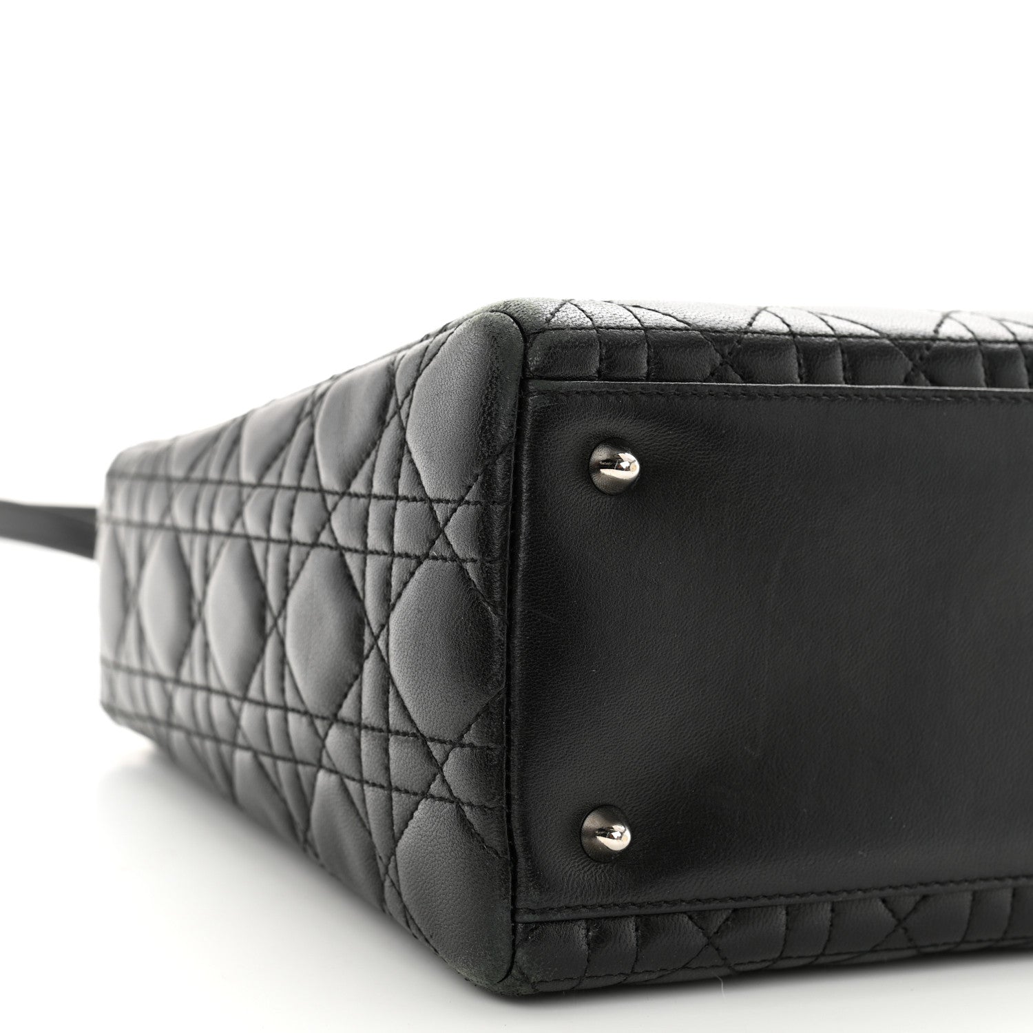 Christian Dior Lambskin Cannage Medium Lady Dior Black 9 of 12