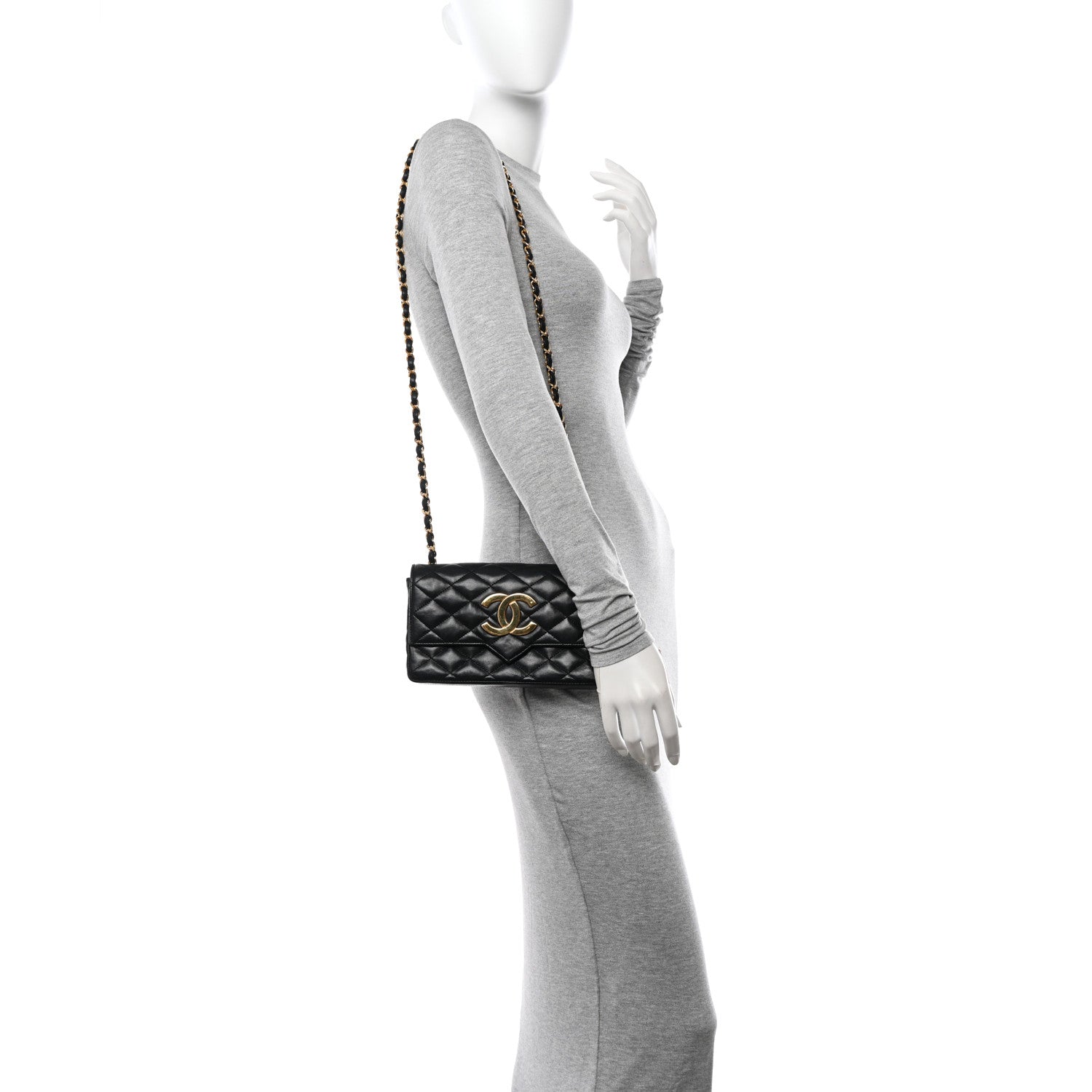 Chanel Lambskin Quilted Single Flap Black 2 of 12