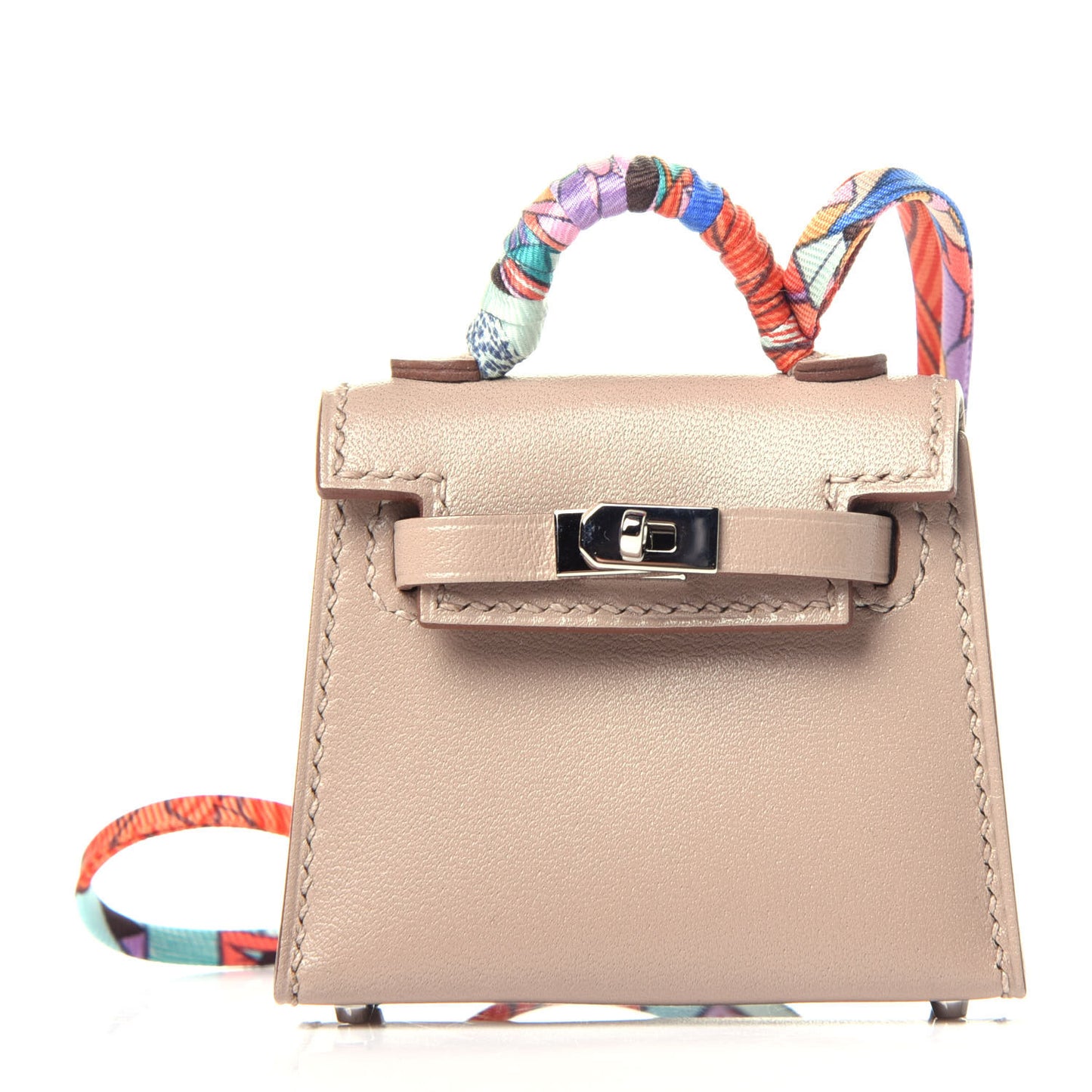 Tadelakt Mini Kelly Twilly Bag Charm Argile