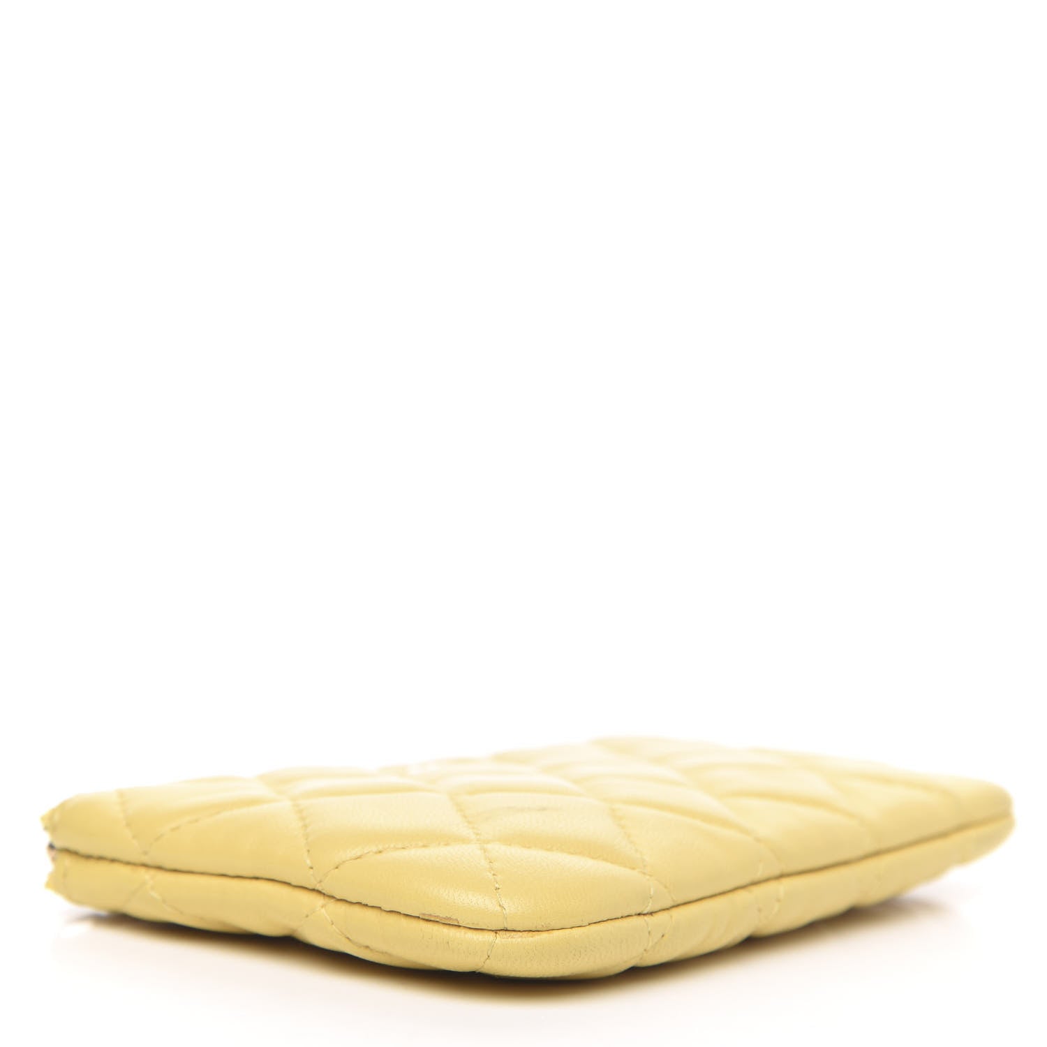 Chanel Lambskin Quilted Small Cosmetic Case Yellow 4 of 8