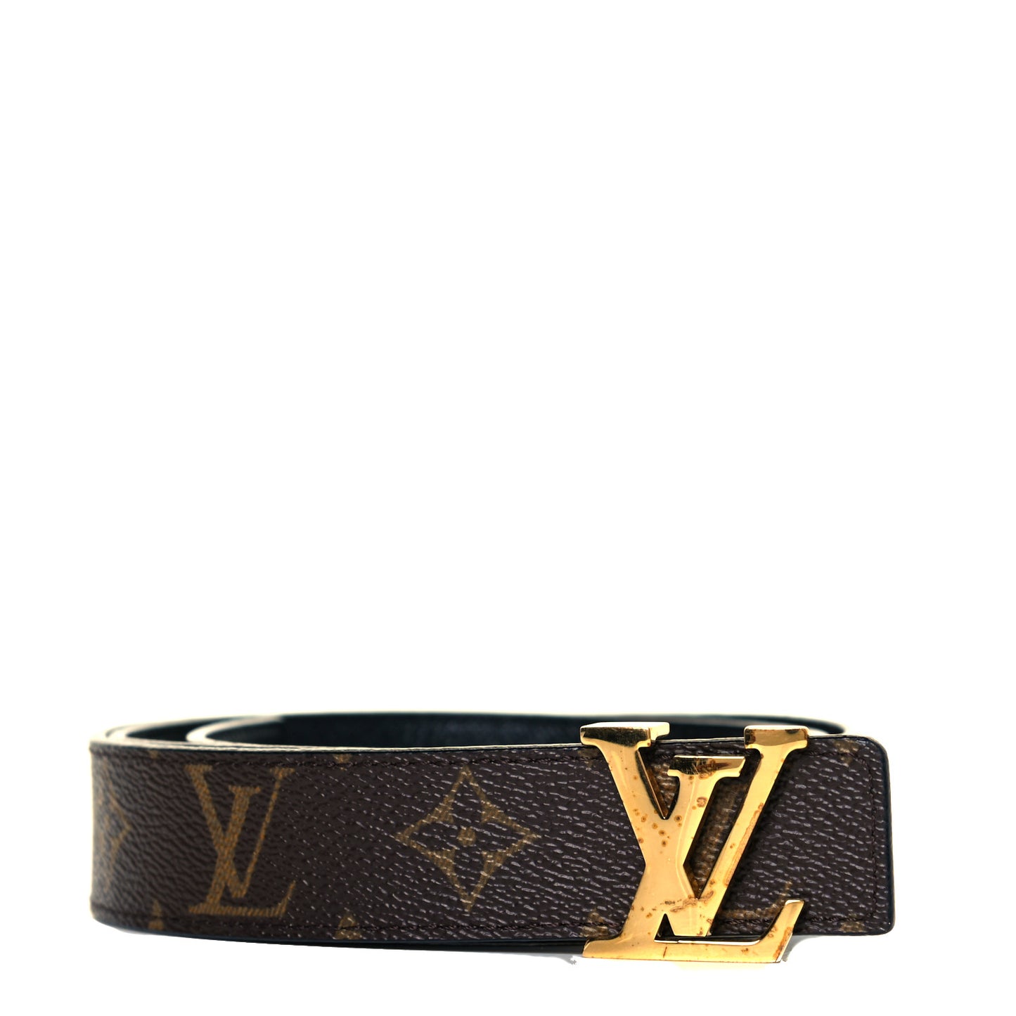 Calfskin Monogram 30mm LV Initiales Reversible Belt 85 34 Black