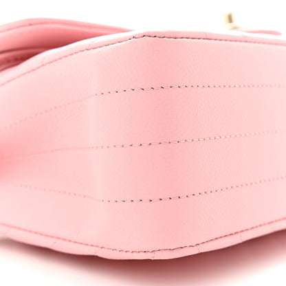 Chanel Caviar Chevron Quilted Small Double Flap Pink 8 of 9