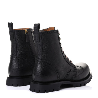 Gucci Grained Calfskin Mens Lace Up Combat Boots 11 Black 8 of 20