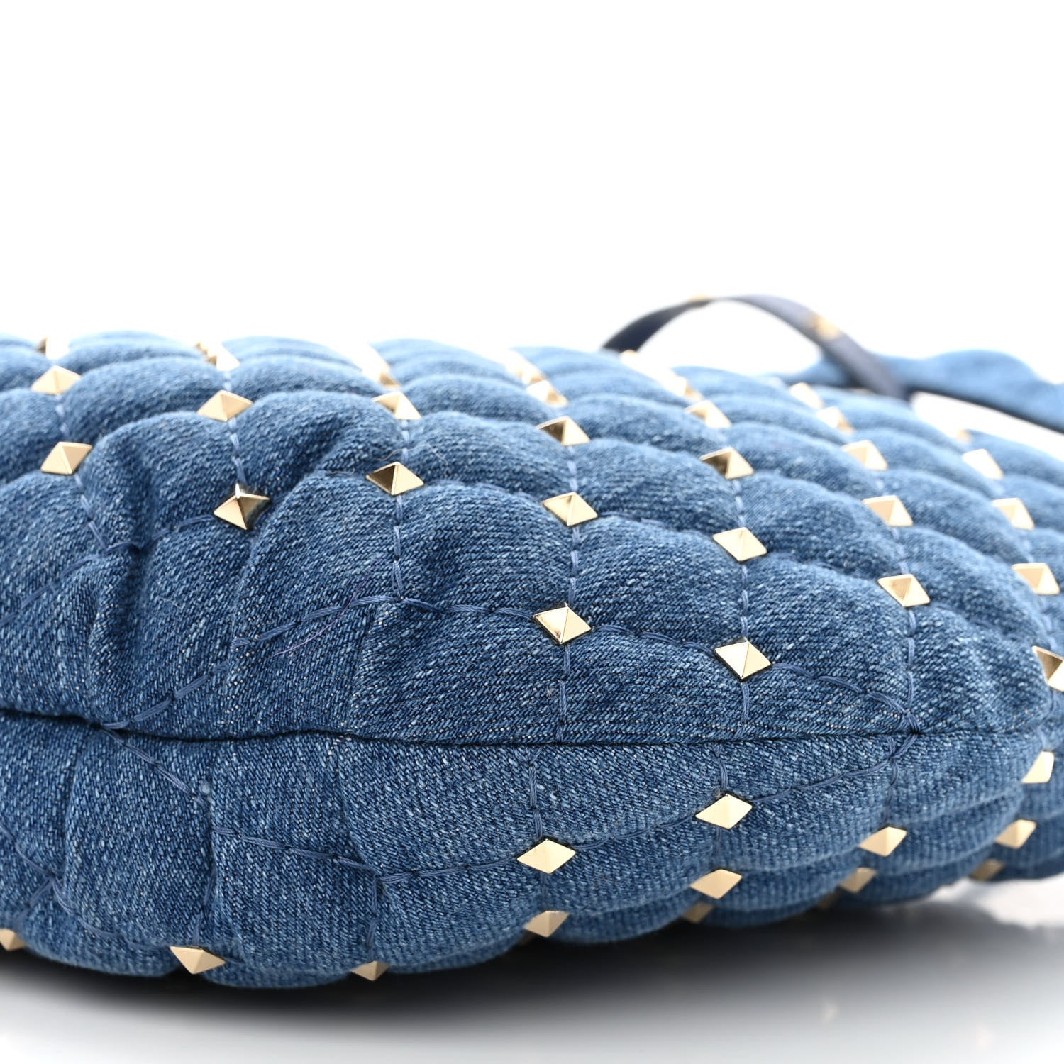 Valentino Garavani Denim Small Rockstud Spike Hobo Light Denim 9 of 9