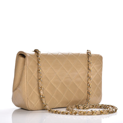 Chanel Lambskin Quilted Small Single Flap Beige 3 of 15