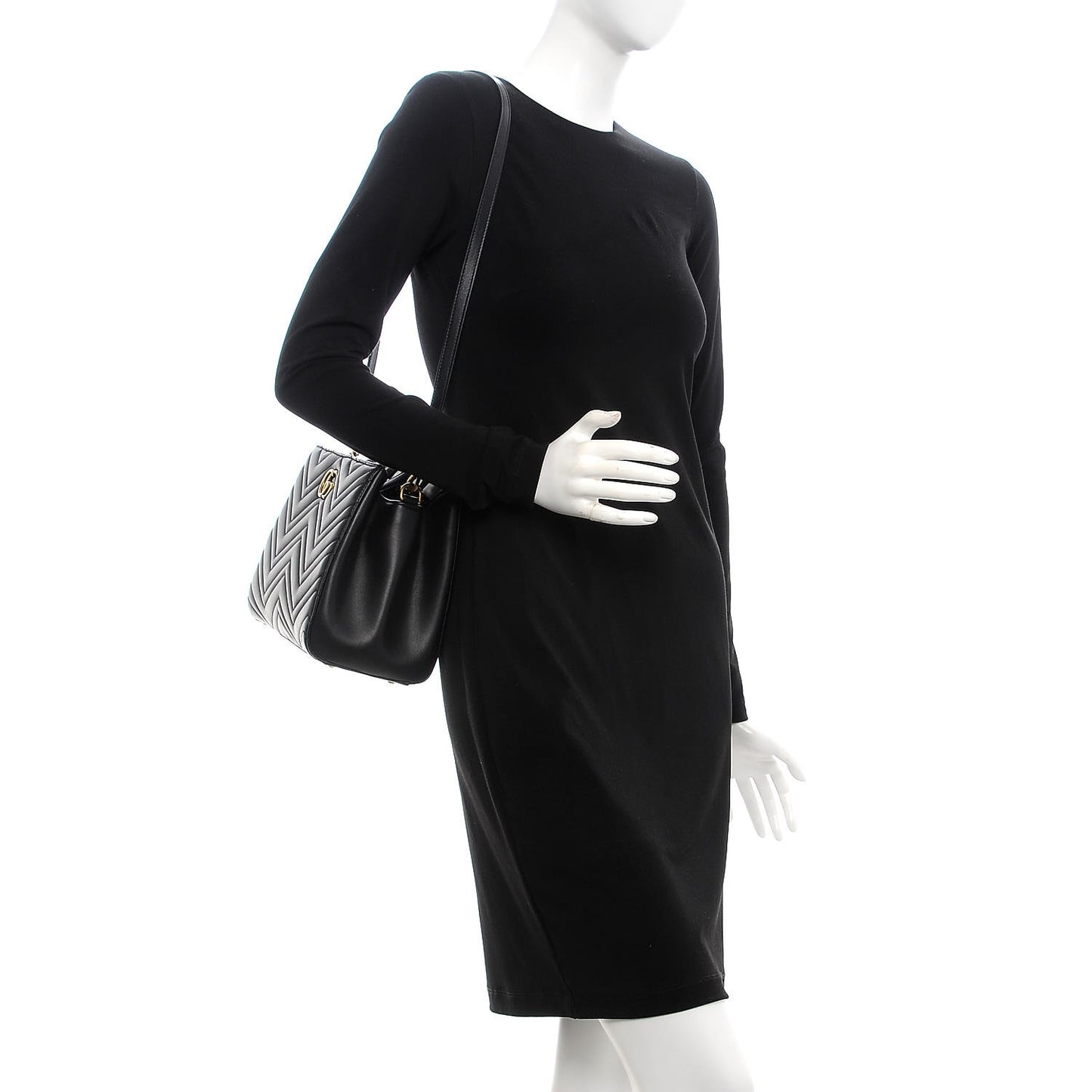 Calfskin Matelasse Small GG Marmont Tote Black