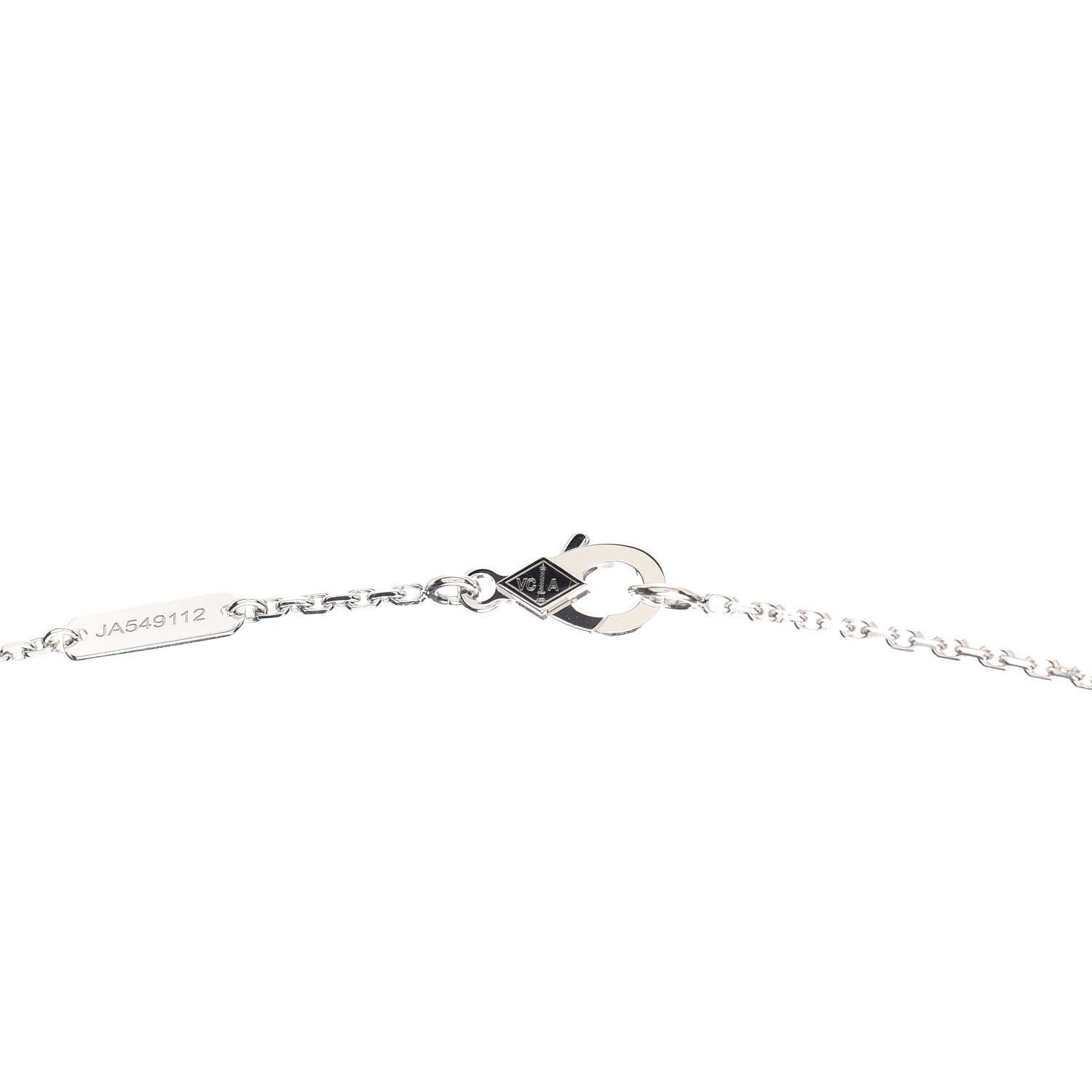 Van Cleef & Arpels 18K White Gold Mother of Pearl Vintage Alhambra Pendant Necklace 4 of 8