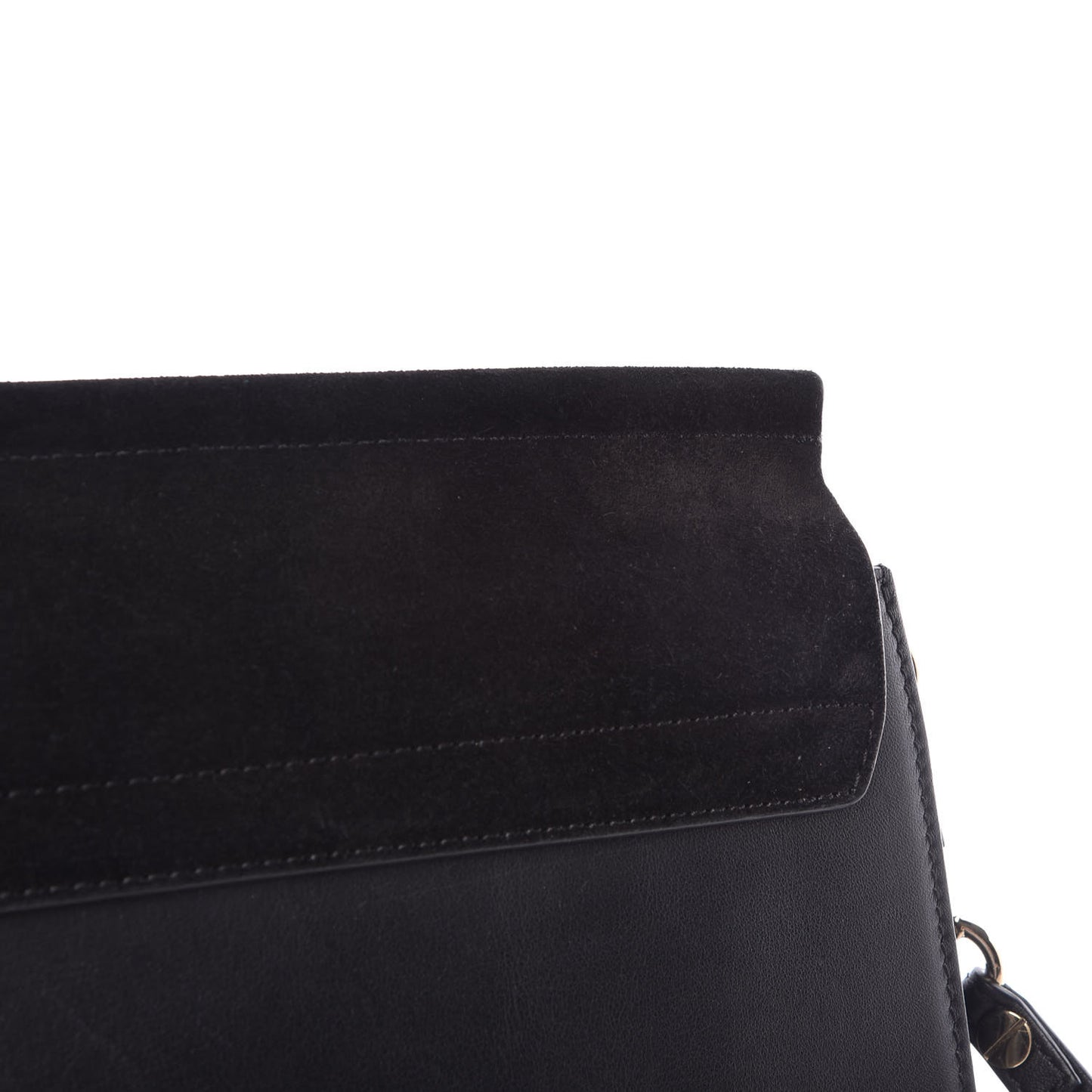 Suede Calfskin Medium Faye Shoulder Bag Black
