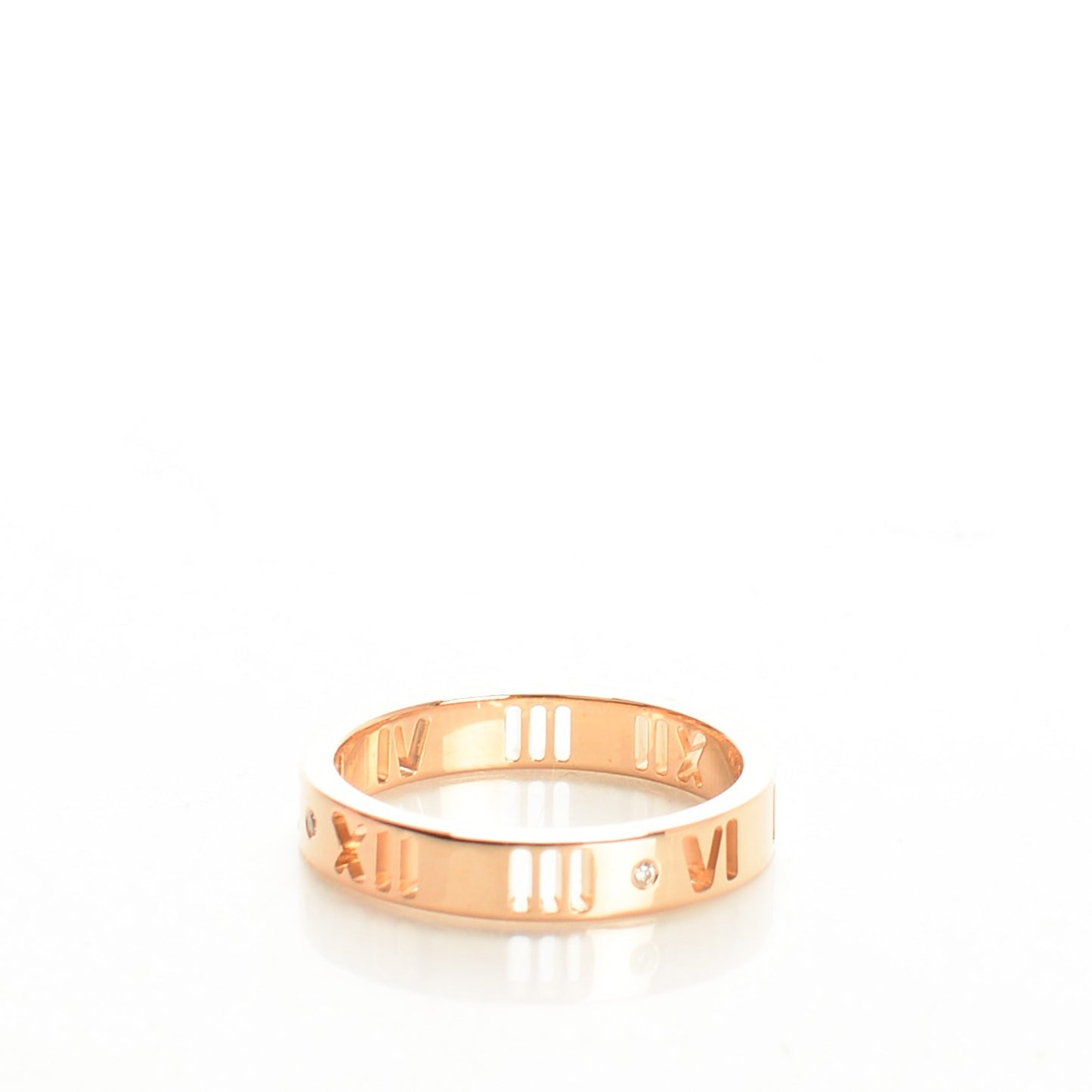 18K Rose Gold Diamond Atlas Pierced Ring 5.5