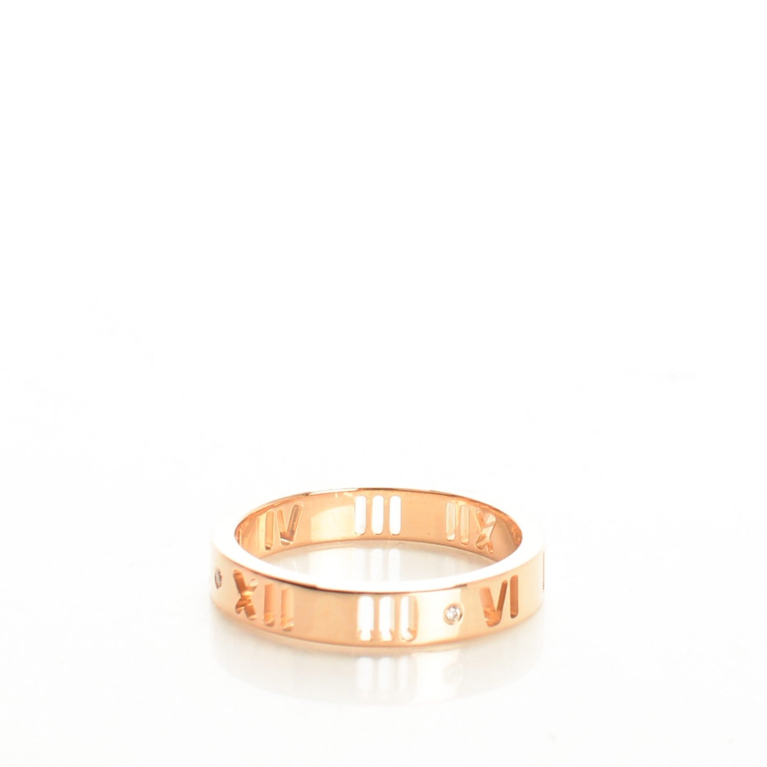 Tiffany 18K Rose Gold Diamond Atlas Pierced Ring 5.5 3 of 4