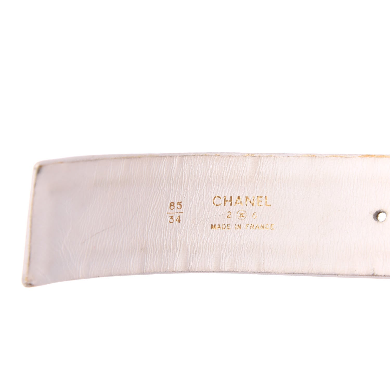Chanel Lambskin Chain CC Belt 85 34 White 3 of 9