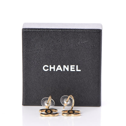 Chanel Enamel CC Dangle Earrings Gold Black 5 of 5