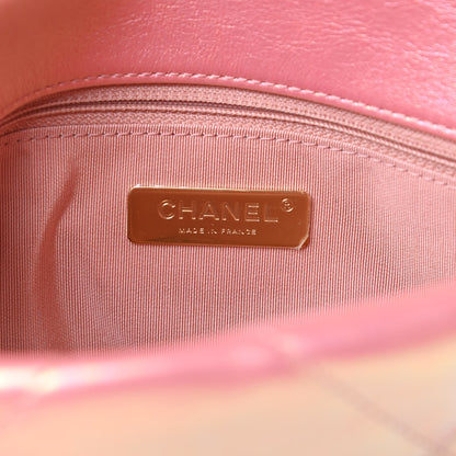 Chanel Iridescent Calfskin Quilted Medium 19 Flap Pink 6 of 10