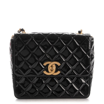 Chanel Patent Quilted Medium Single Flap Black 1 of 9