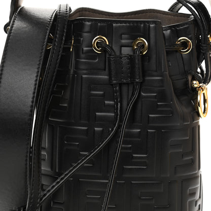 Fendi Vitello Liberty F is Fendi FF 1974 Embossed Mini Mon Tresor Bucket Bag Black 7 of 10