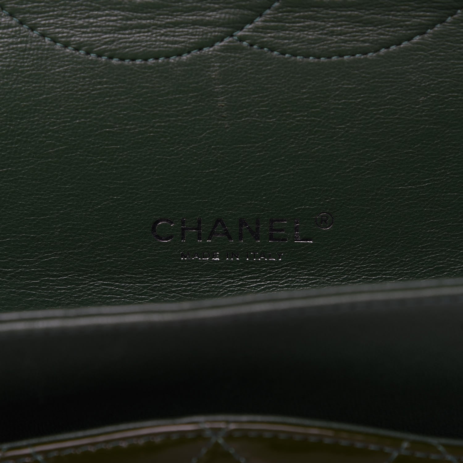 Chanel Patent Quilted Maxi Double Flap Dark Green 8 of 10