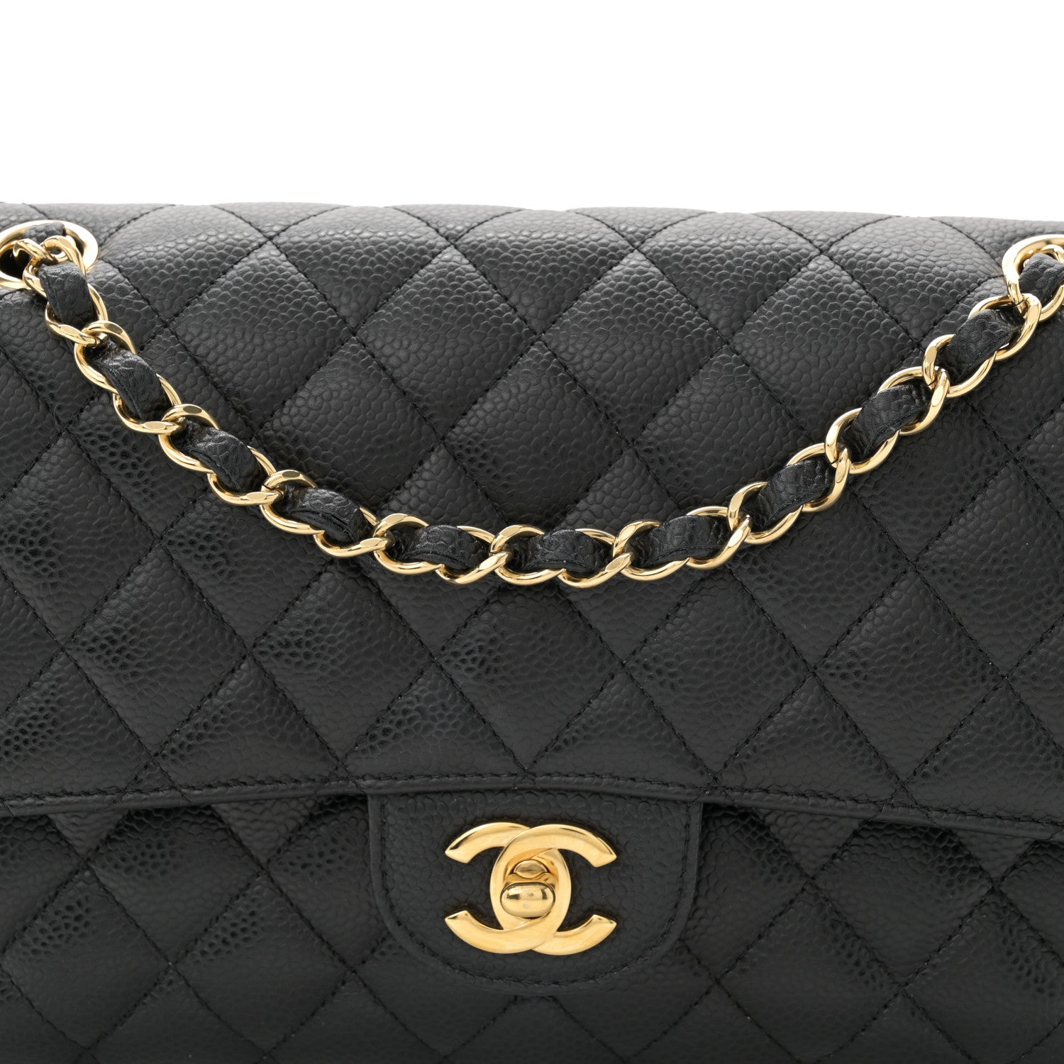 Chanel Caviar Quilted Medium Double Flap Black 8 of 10