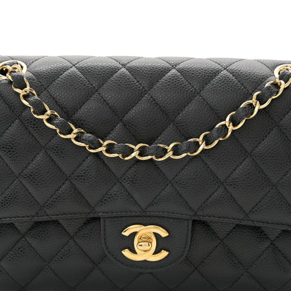 Chanel Caviar Quilted Medium Double Flap Black 8 of 10