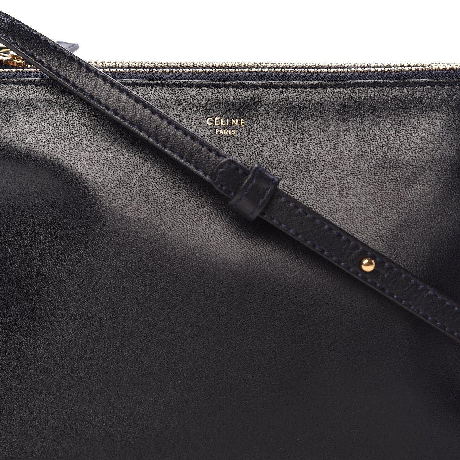 Celine Lambskin Small Trio Crossbody Bag Navy Blue 13 of 13