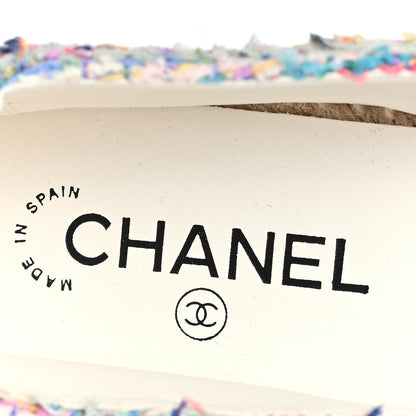 Chanel Cotton Tweed Grosgrain CC Espadrilles 41 Multicolor Black 8 of 10