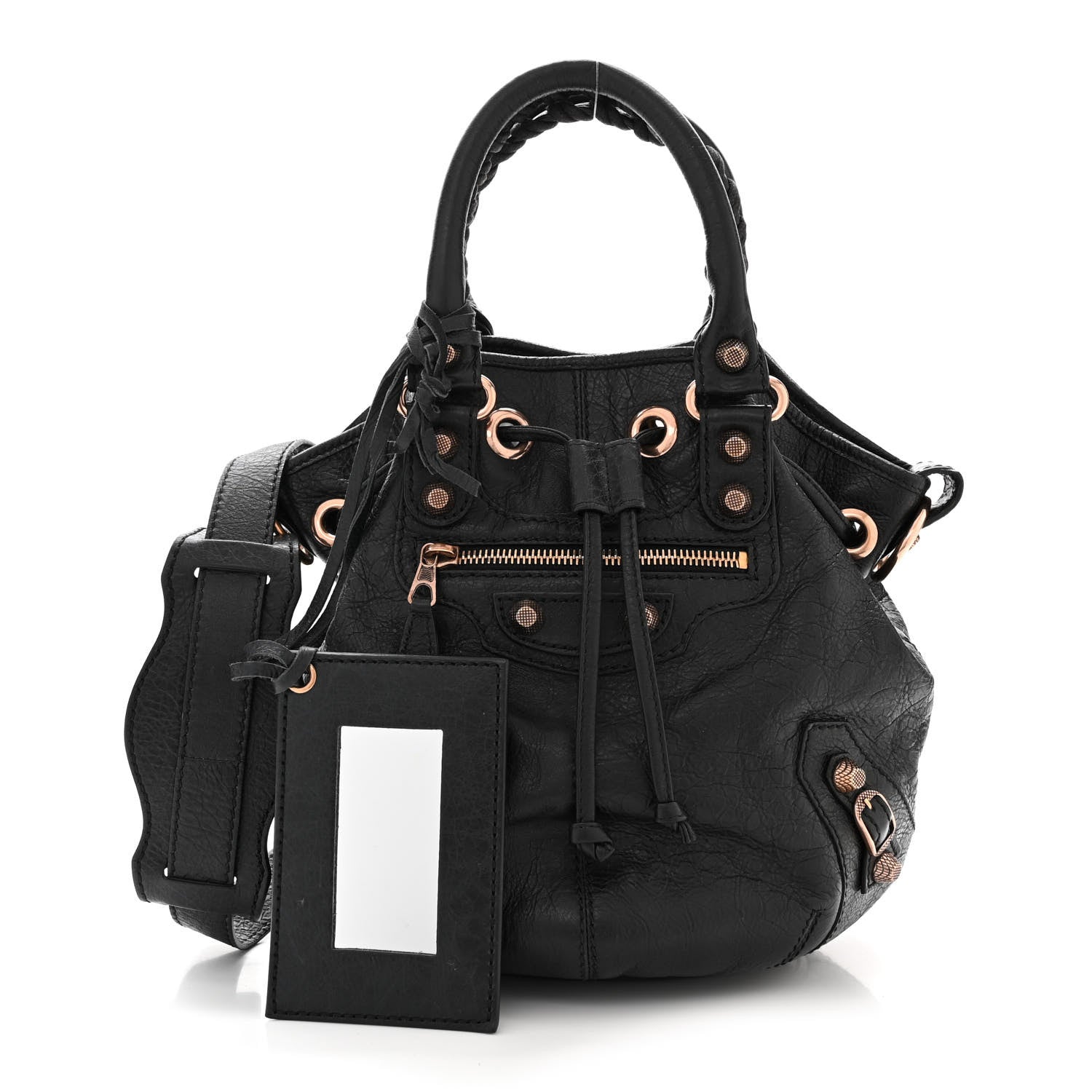 Balenciaga Agneau Giant 12 Rose Gold Hardware Mini Pompon Black 3 of 11
