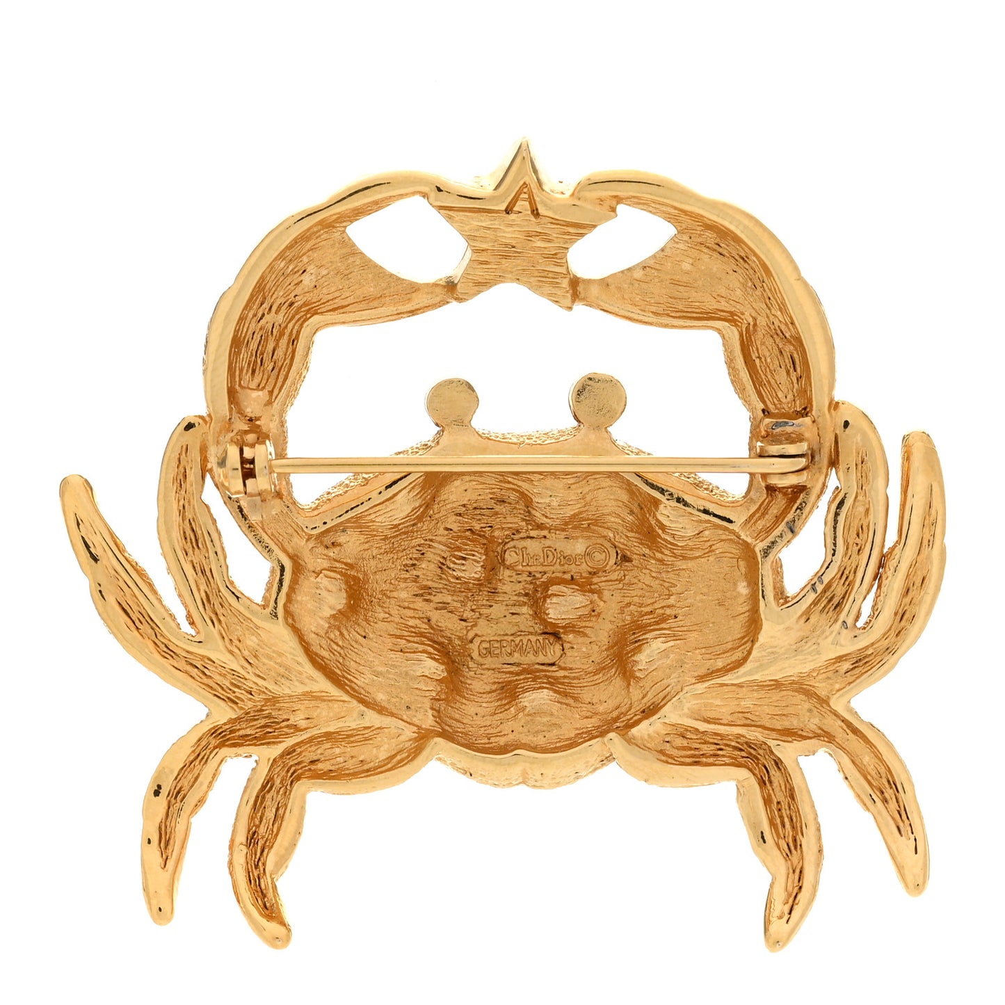 Metal Crab Brooch Gold