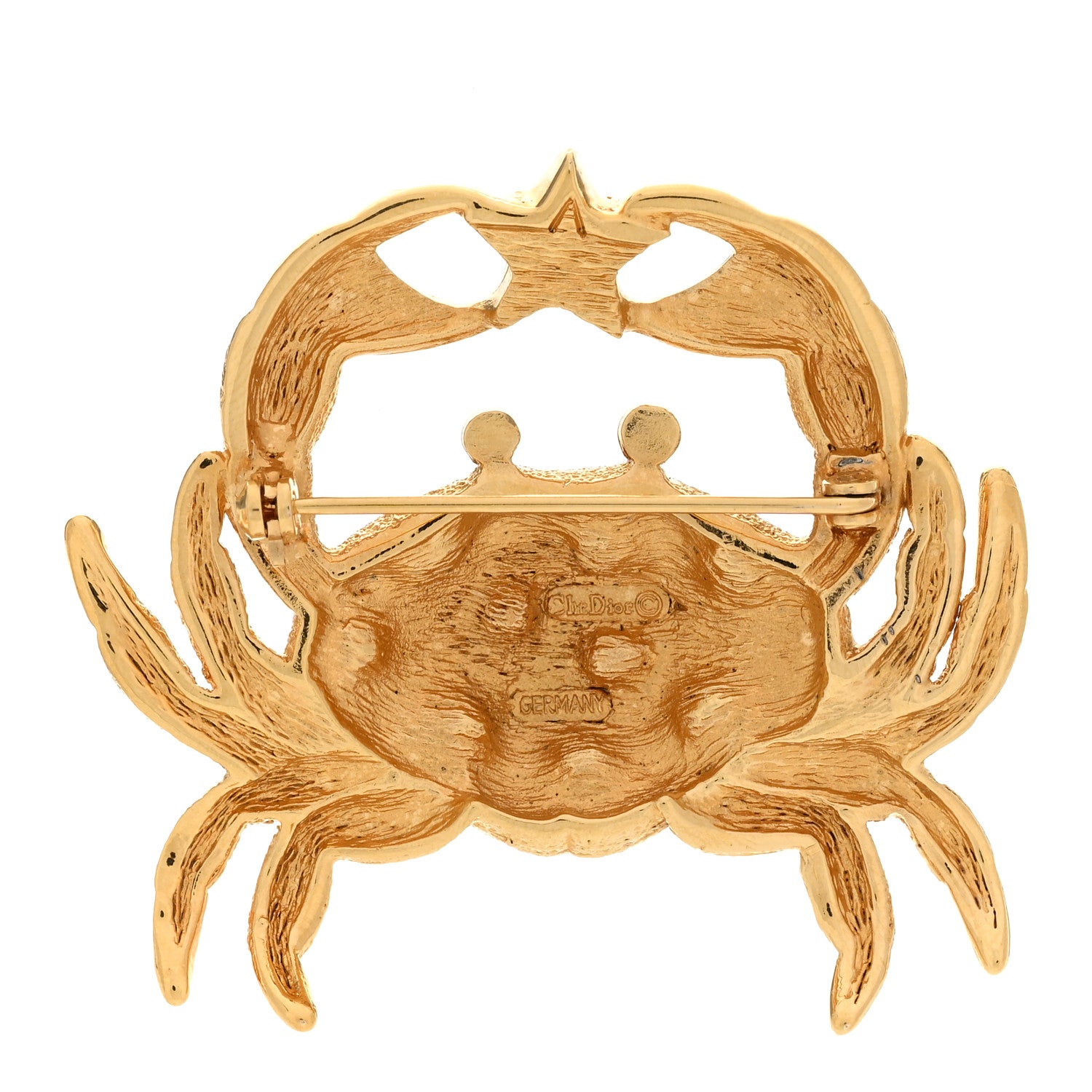 Christian Dior Metal Crab Brooch Gold 3 of 4