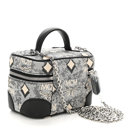 MCM Vintage Jacquard Monogram Rockstar Vanity Case Grey 3 of 9
