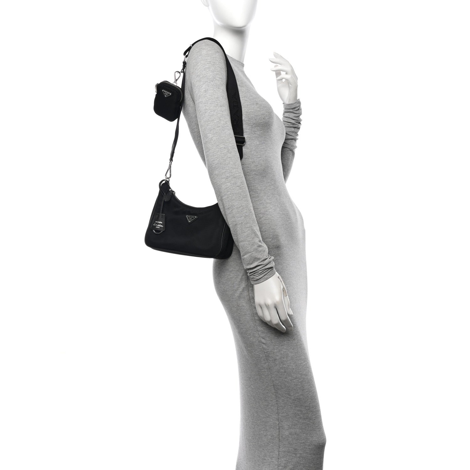 Prada Nylon Re-Edition 2005 Shoulder Bag Black 2 of 10