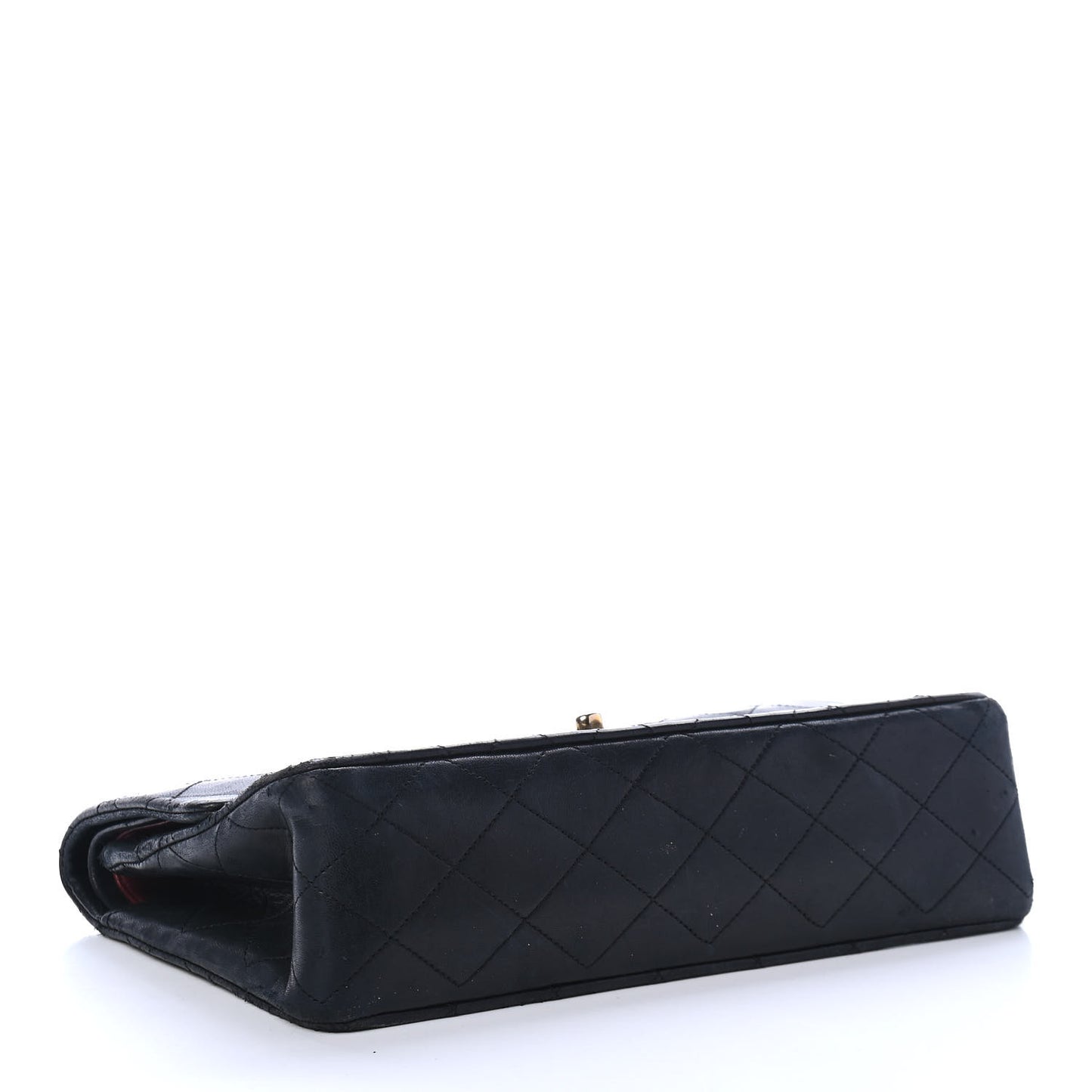 Lambskin Quilted Medium Double Flap Navy