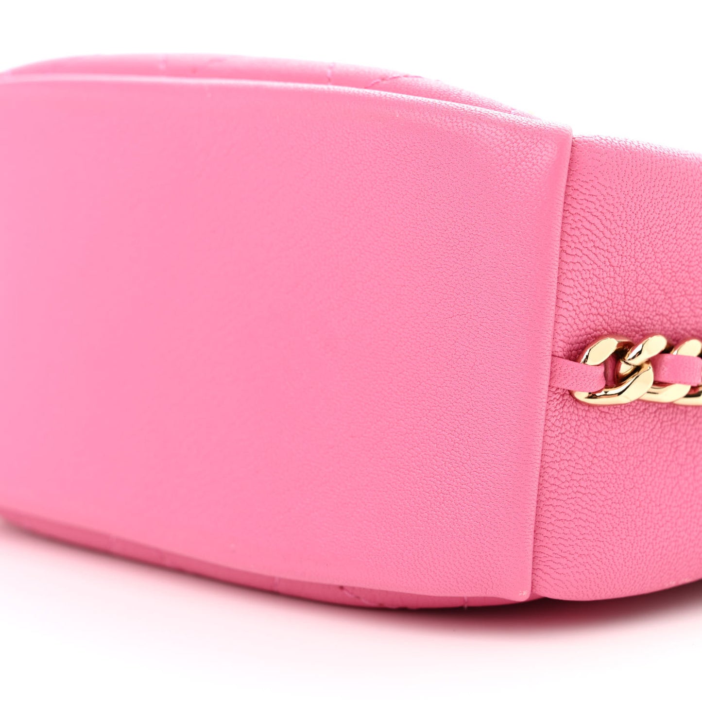 Goatskin Stitched Casual Trip North South Camera Case Pink