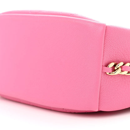 Chanel Goatskin Stitched Casual Trip North South Camera Case Pink 10 of 10
