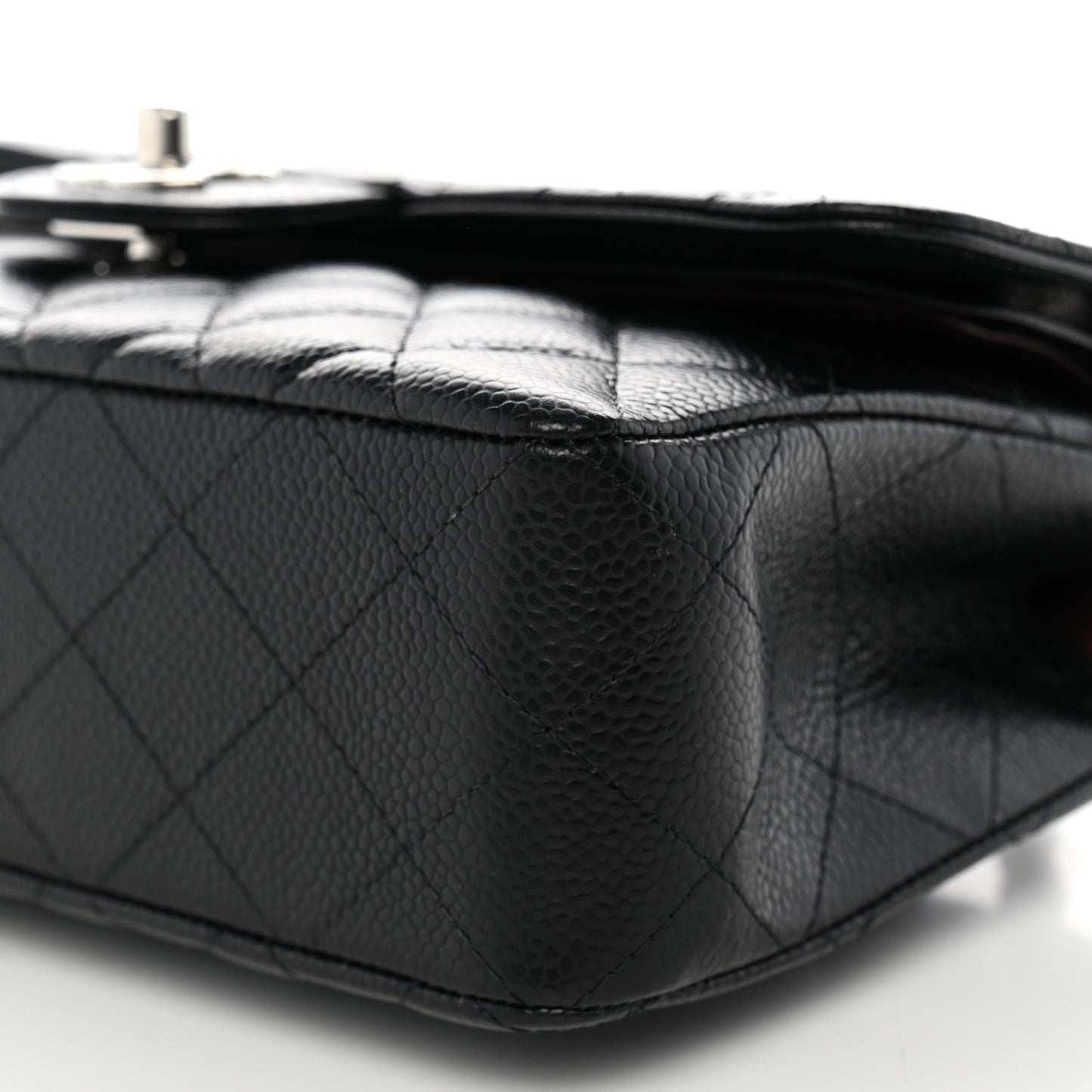 Caviar Quilted Small Double Flap Black