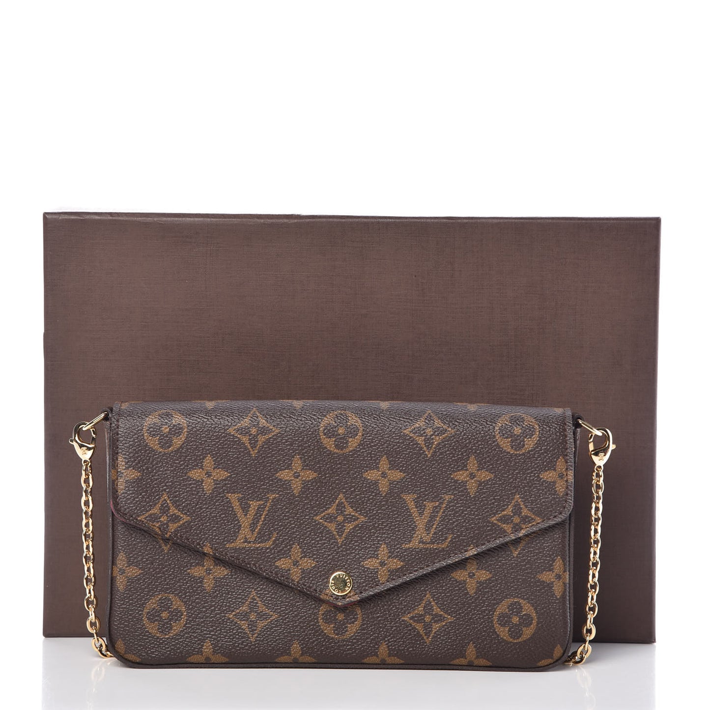 Monogram Pochette Felicie Chain Wallet Fuchsia