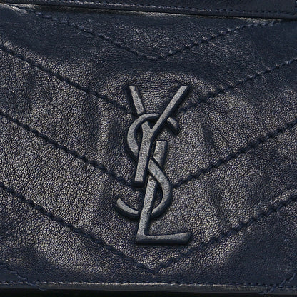 Saint Laurent Vintage Lambskin Chevron Monogram Small Nolita Blue 7 of 9