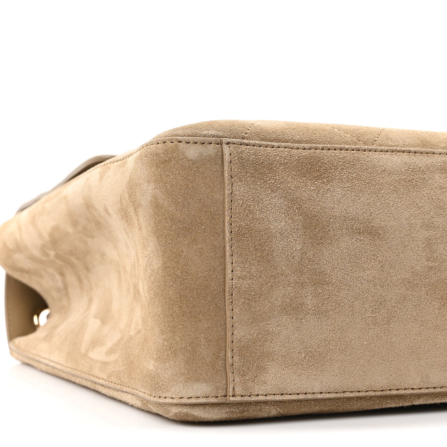 Suede Calfskin Souplissimo Maxi Flap Dark Beige
