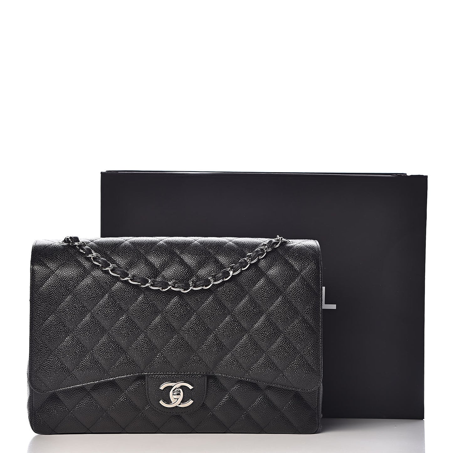 Caviar Quilted Maxi Double Flap Black